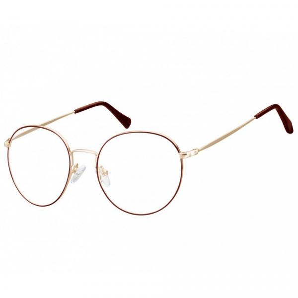 Okulary Lenonki okrągłe Oprawki optyczne 915G złoto-czerwone