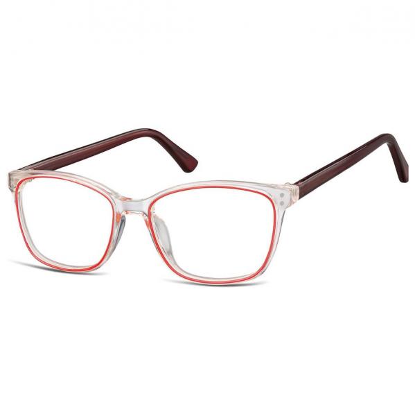 Damskie kocie oprawki korekcyjne okulary zerówki TR-99D bezbarwny/czerwony