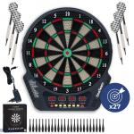 Dart tarcza elektroniczna do gry + 6 lotek + zasilacz + 24 groty – zestaw