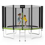 Trampolina ogrodowa dla dzieci do skakania 4FIZJO CLASSIC 374cm 12FT zielona