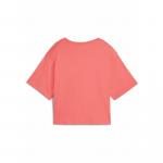 Damska luźna koszulka z logo NO.1 ESS Cropped PUMA Peach Frost Red