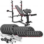 Zestaw kulturystyczny kompozytowy Hop-Sport Premium 135kg z ławką HS-1065