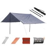 Płachta biwakowa tarp L, 3m x 3m, z masztami teleskopowymi