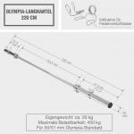 Gryf do ćwiczeń Gorilla Sports olimpijski prosty 220cm
