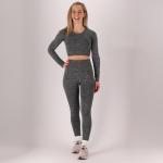 Damski zestaw sportowy - Legginsy/Top - Antracyt