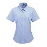 Damska Bawełniana Koszula Z Krótkim Rękawem W Kratkę Micro Gingham