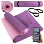 Mata do ćwiczeń jogi piletesu fitness Revity fioletowa 183 x 61 x 0.6 cm