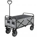 Wózek transportowy ogrodowy składany 80 kg szaro-czarny