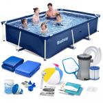 Basen ogrodowy stelażowy 259x170x61cm zestaw 16w1 Bestway 56403N
