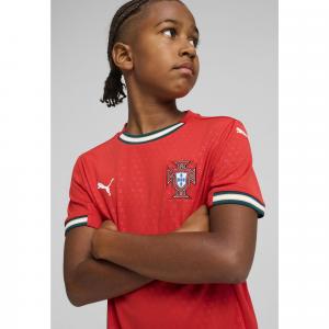 Młodzieżowa koszulka domowa Portugalia 2025 PUMA Sport Red Sugared Almond Beige