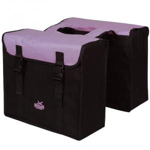 Podwójna Torba Rowerowa 34 Litry 37 X 33 X 14 Cm (2X) - Czarny / Fioletowy