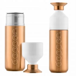 Ekologiczna butelka metalowa Dopper Steel Bronze 800 ml z kubkiem termos