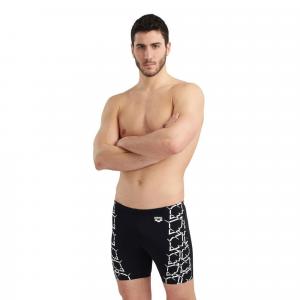 Spodenki treningowe Arena SWIM MID JAMMER GRAPHIC BLACK 9-105