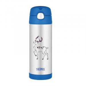 Termos dziecięcy Thermos ze słomką 470 ml niebieski jeleń