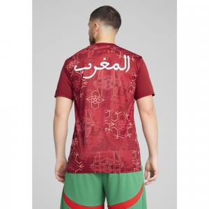 Męska koszulka przedmeczowa Maroko PUMA Intense Red Archive Green