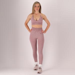 Damski zestaw sportowy - Legginsy/Crop Top - Różowy