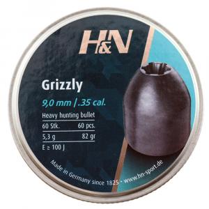 Śrut do wiatrówek Grizzly 5,3 grama kal. 9 mm 60 sztuk