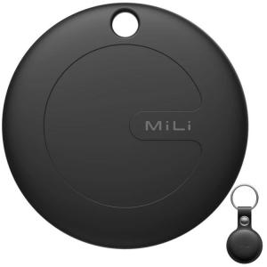 Lokalizator biały czarny x1 z czarnym etui z zawieszką dla iOS MILI MiTag