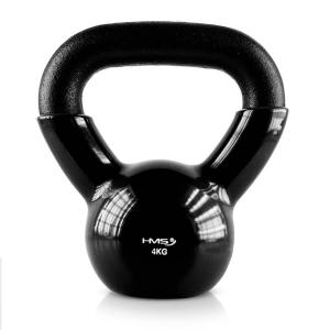 Kettlebell żeliwny winylowy HMS KNV04 obciążenie 4kg do ćwiczeń siłowych