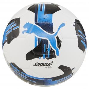 Piłka nożna Puma Orbita 5 Fusion biało-niebiesko-czarna 84331 05