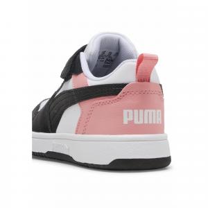Dziecięce sneakersy PUMA Rebound V6 Lo PUMA White Black Pink Fruit