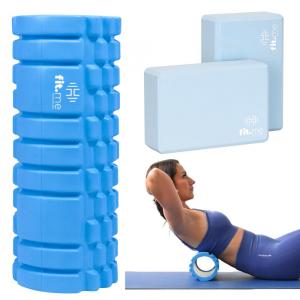 Zestaw roller z wypustkami + kostki do jogi Fit.Me