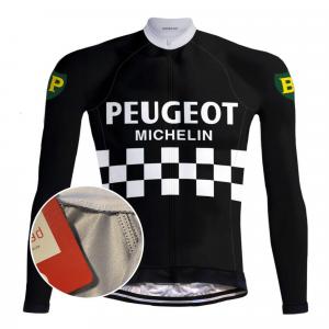 Koszulka rowerowa Peugeot Vintage — CZERWONY — czarny
