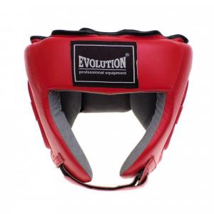 Kask bokserski Evolution Professional Equipment meczowy skórzany Pro Red