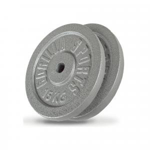 Zestaw obciążeń żeliwnych 2x15kg srebrne Gorilla Sports