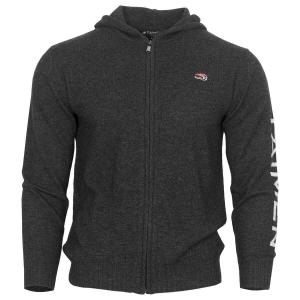 Bluza merino z zamkiem i kapturem Taimen - Ciemnoszara