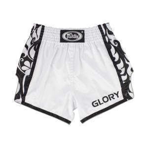 Spodenki Muay Thai Fairtex BSG3 Glory Białe/Czarne M
