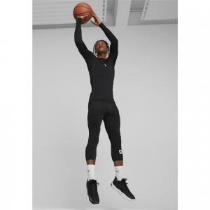 Męska koszulka z długim rękawem do koszykówki Hoops Team PUMA Black