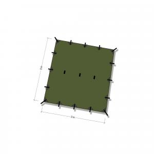 Outdoorowy DD Hammocks Tarp 3x3 - Forest Green