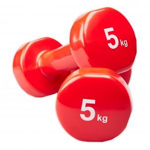 Hantle winylowe zestaw na 2 sztuki - 0,5 / 1 / 2 / 3 / 4 / 5 kg - czerwone