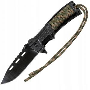 Nóz składany turystyczny MFH FOX Outdoor Drop-point Camorope z krzesiwem