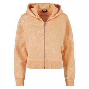 Bluza Z Kapturem Damska Z Krótkim Rękawem, Oversize, Z Pełnym Zamkiem