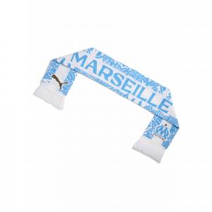 Szalik Essentials Olympique Marsylia PUMA White Bleu Azur Blue