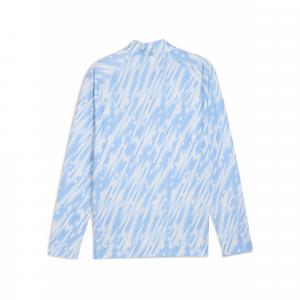 Męska bluza przedmeczowa z zamkiem 1/4 Manchester City PUMA Silver Sky Blue