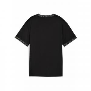 Młodzieżowa koszulka Essentials ze zwierzęcym wzorem o luźnym kroju PUMA Black