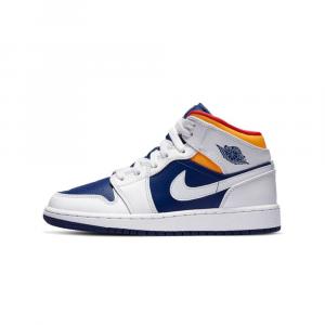 Buty do chodzenia unisex Air Jordan 1 Mid White Laser Orange Deep Royal Blue