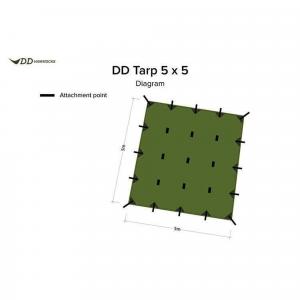 Outdoorowy DD Hammocks Tarp 5x5 Olive Green