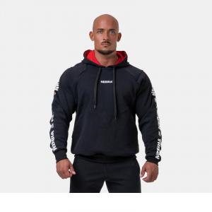 Bluza fitness z kapturem męska Nebbia Black