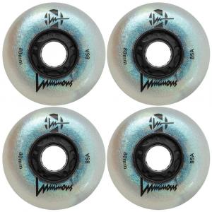 Kółka świecące do rolek LUMINOUS 80mm/85A Black Pearl 4 sztuki