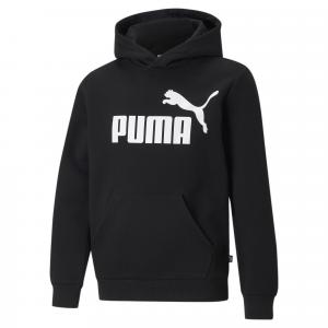 Młodzieżowa bluza z kapturem z dużym logo Essentials PUMA Black