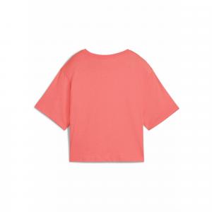 Damska luźna koszulka z logo NO.1 ESS Cropped PUMA Peach Frost Red