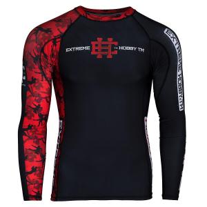 Koszulka sportowa męska Rashguard do MMA EXTREME HOBBY RED WARRIOR