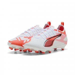 Młodzieżowe buty piłkarskie ULTRA 5 PRO FG/AG PUMA White Black Glowing Red