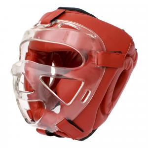 Kask bokserski Evolution Professional Equipment z kratą Full Contact Red