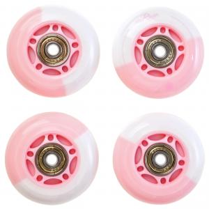 4x Świecące kółka LED do rolek Raven Etta White/Pink 64mm PU