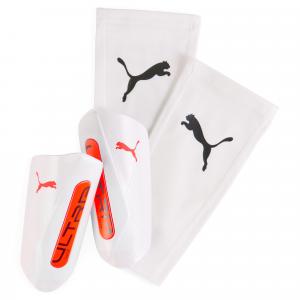 Ochraniacze piłkarskie na golenie ULTRA Twist PUMA White Glowing Red